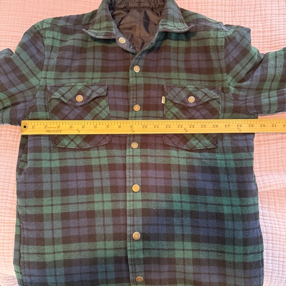 Levi's Dark Blue Quilted Shirt Jacket, Reversible to Plaid, Great Condition! - Picture 12 of 12